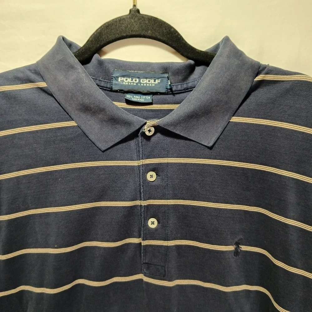 Men's XL Polo Golf Ralph Lauren. Navy And Gold.‎ 100% Pima Cotton.